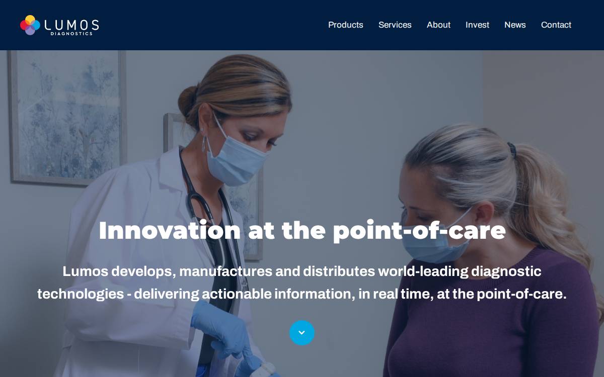 Lumos Diagnostics website preview