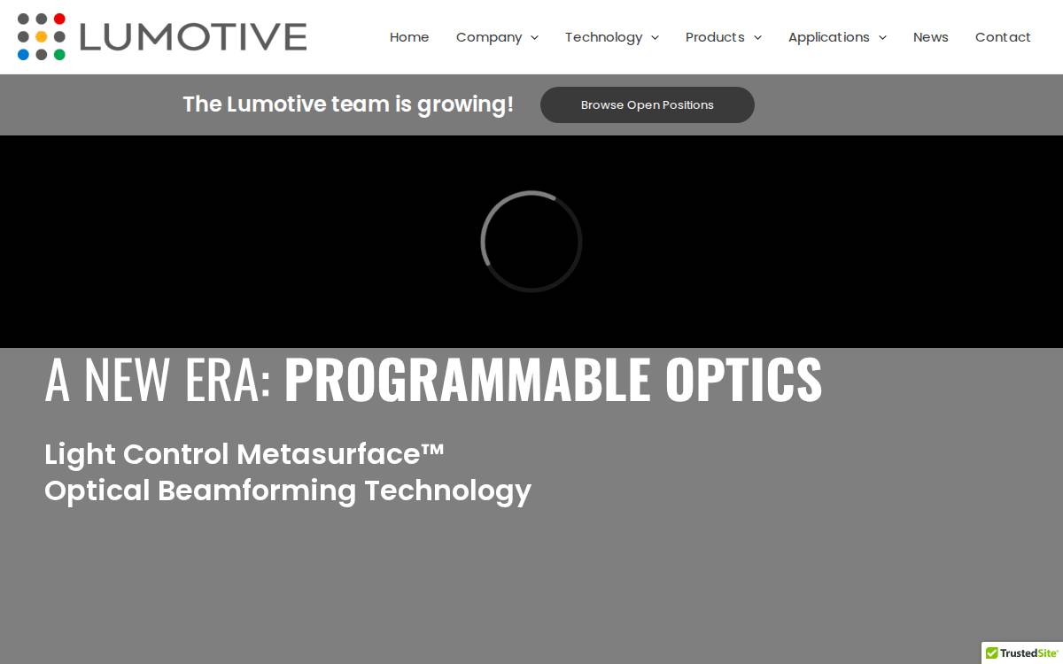 Lumotive website preview