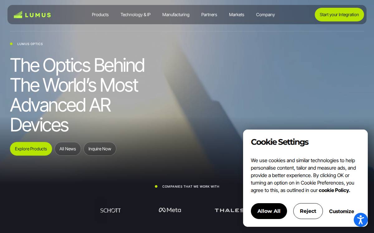 Lumus website preview