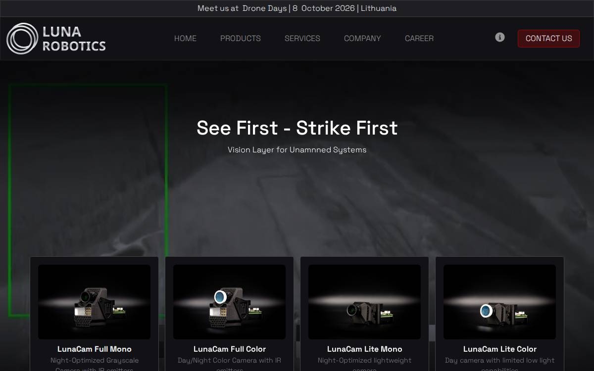 Luna Robotics website preview