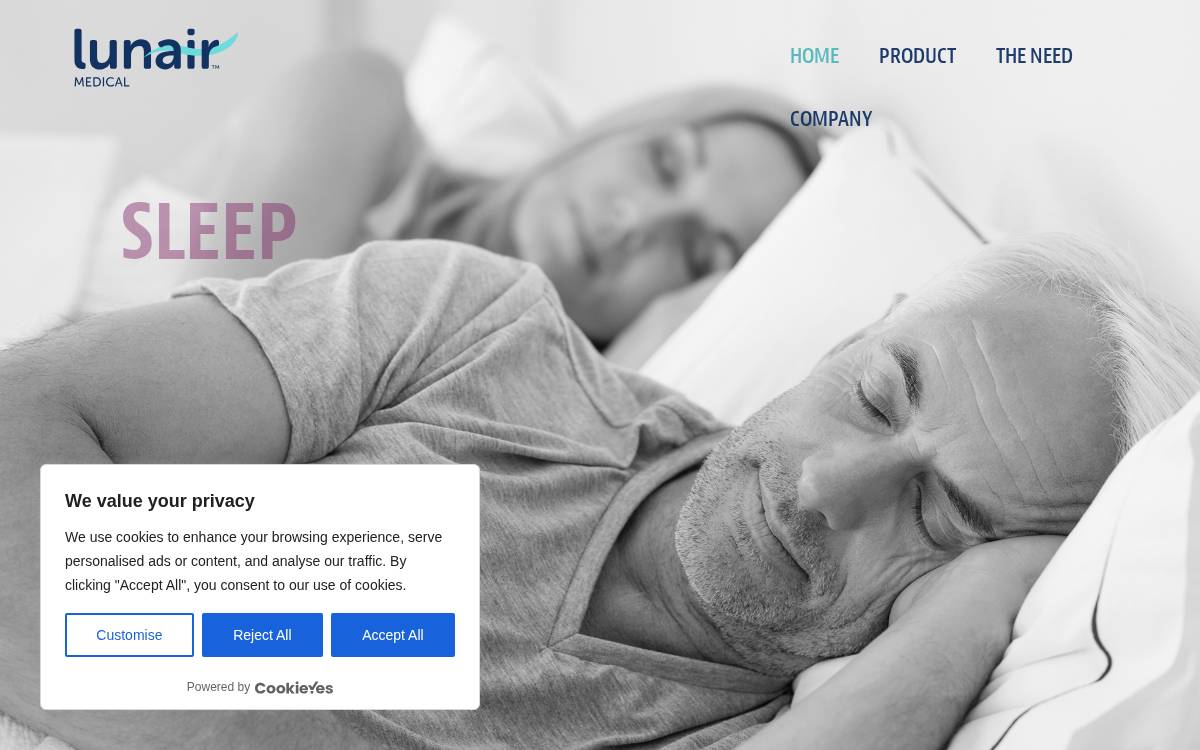Lunair Medical website preview
