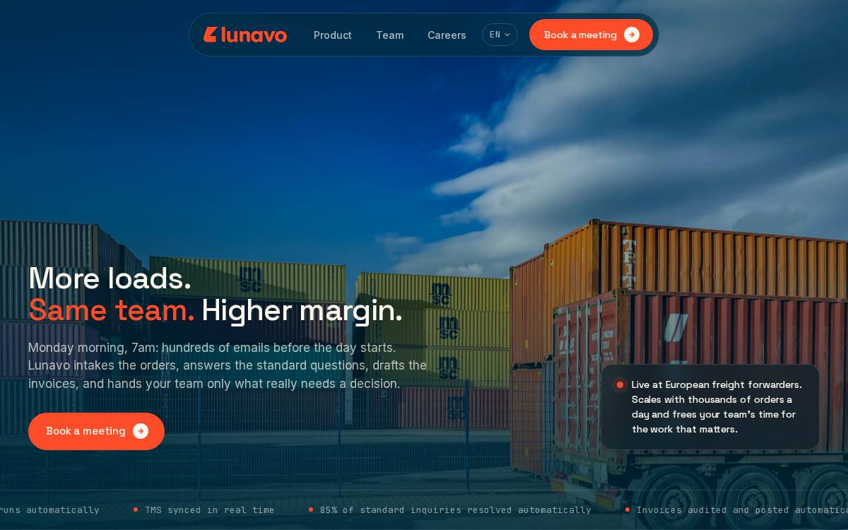 Lunavo website preview