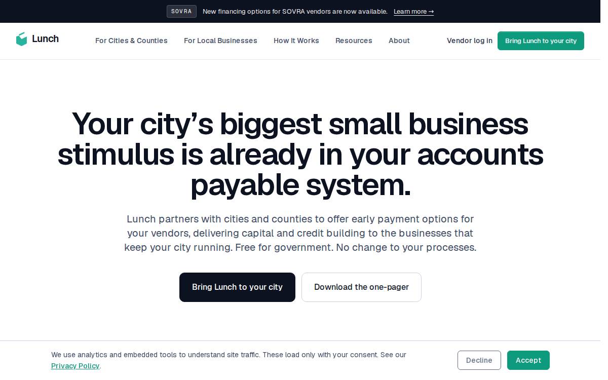 Lunch Payments website preview