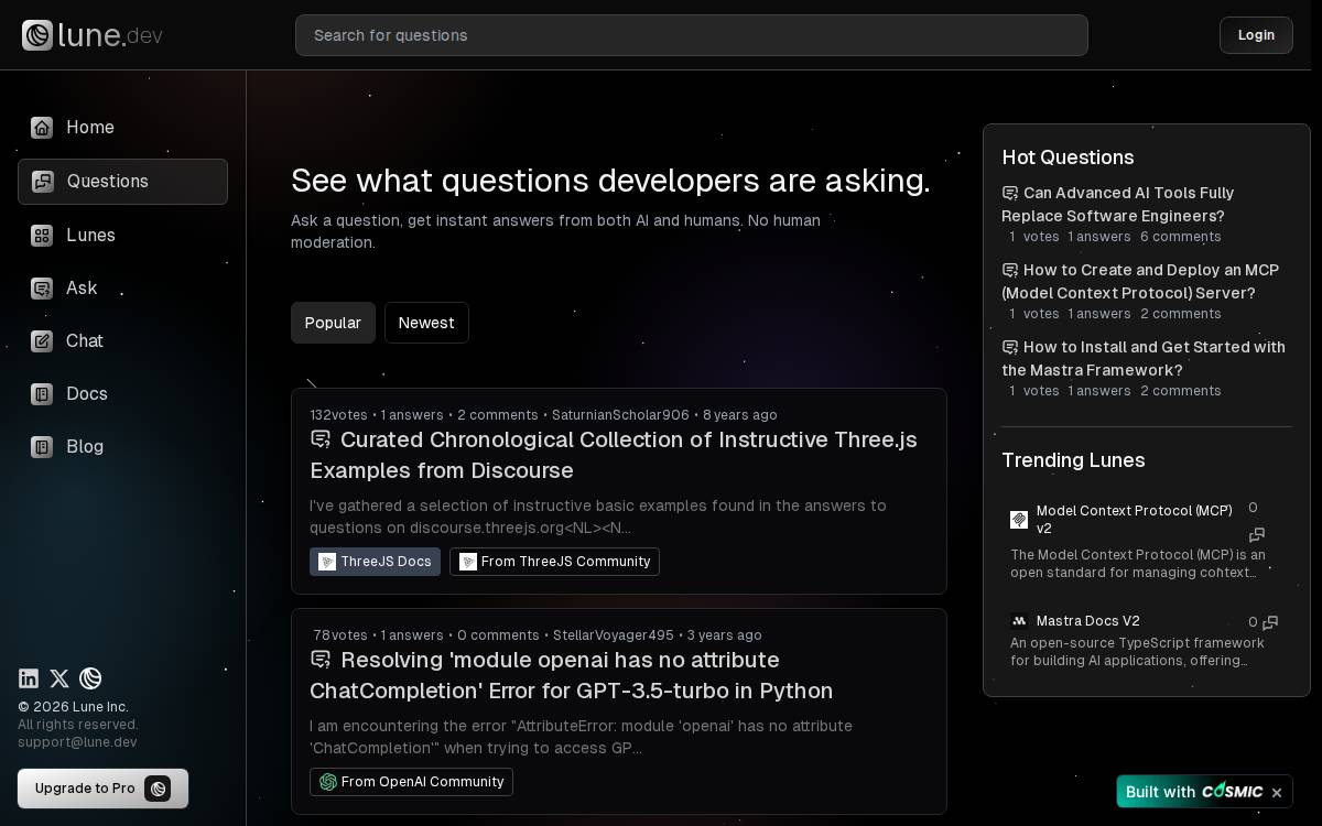 Lune AI website preview