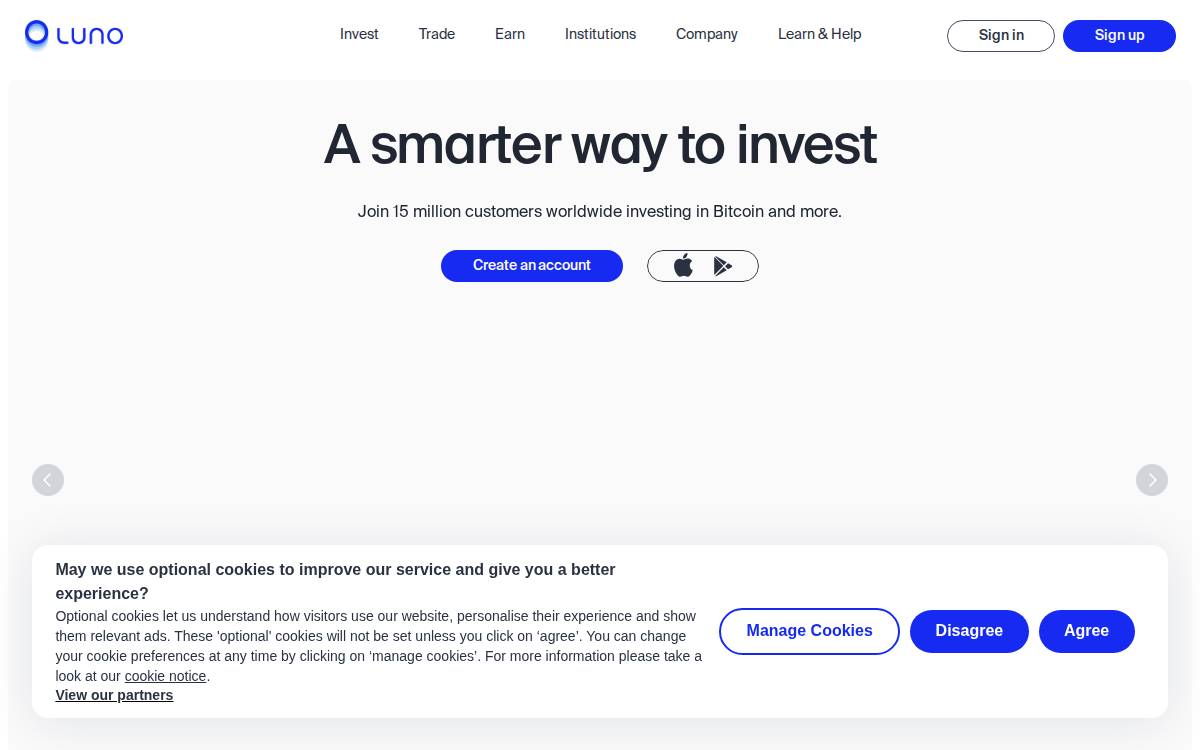 Luno website preview
