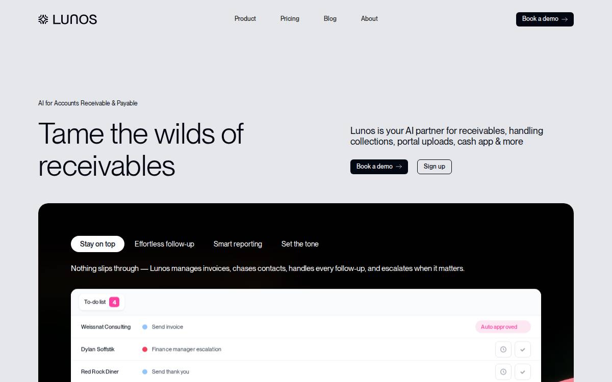 Lunos website preview
