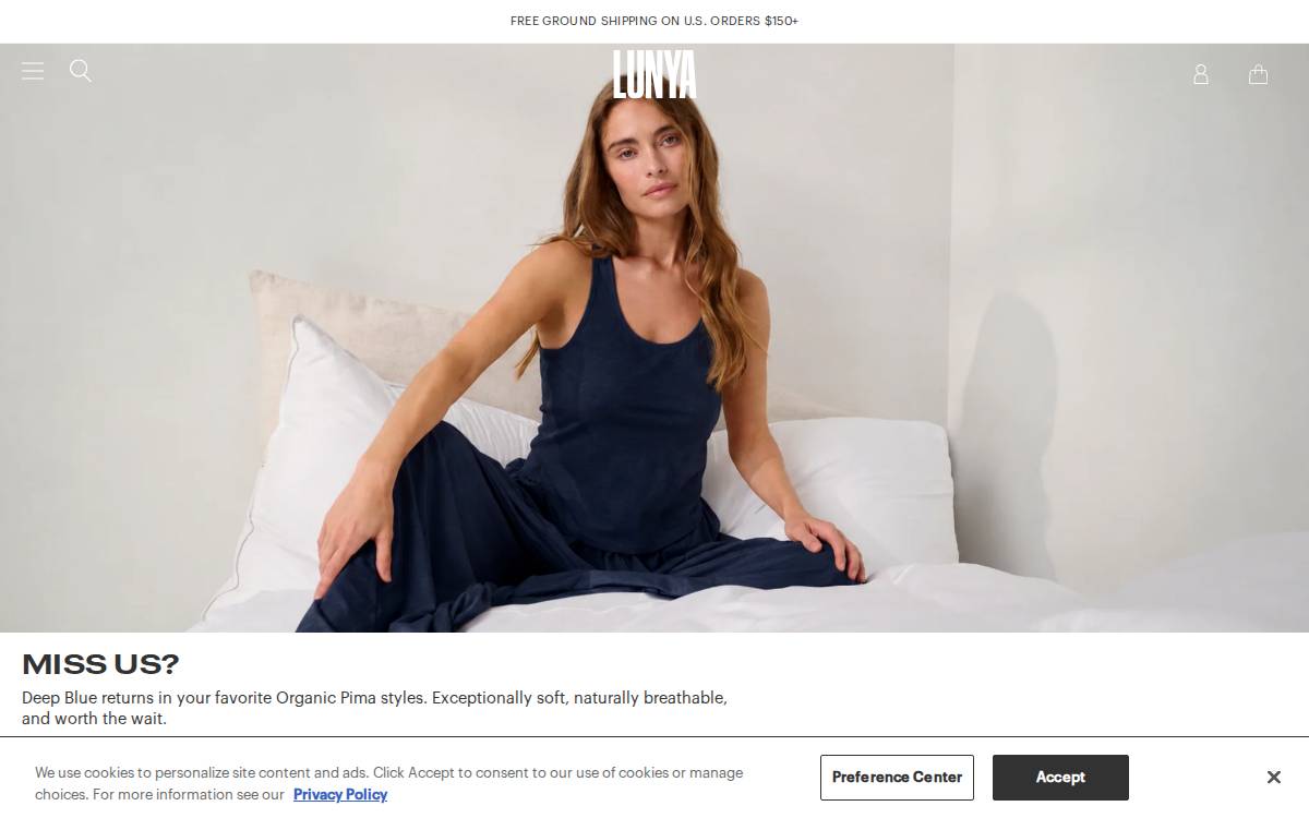 Lunya website preview