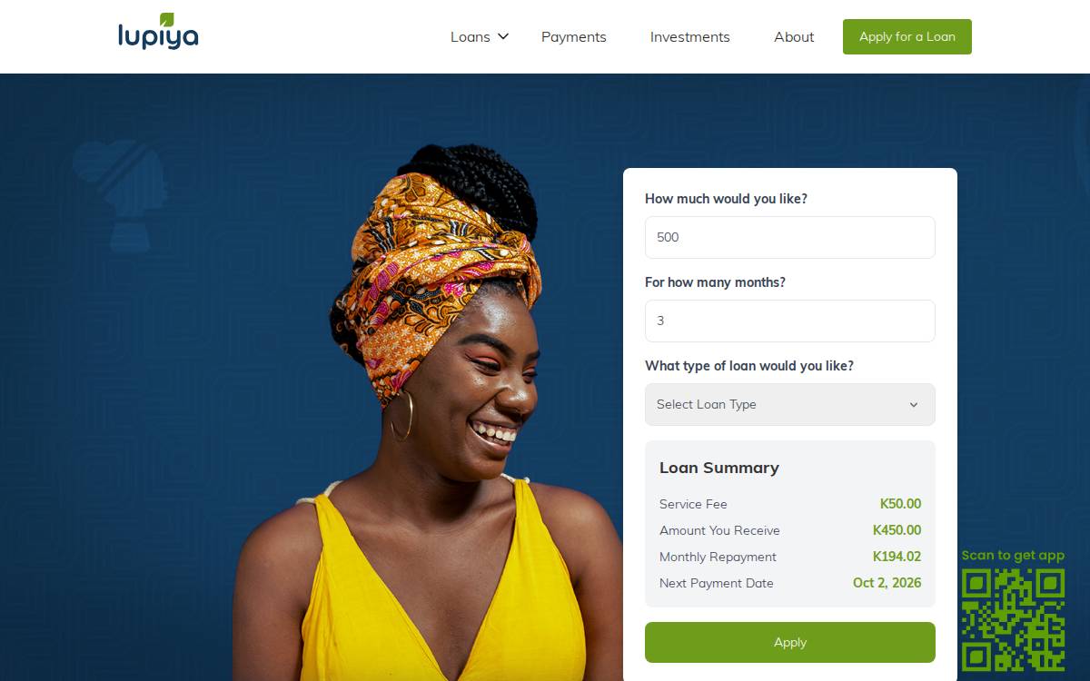 Lupiya website preview