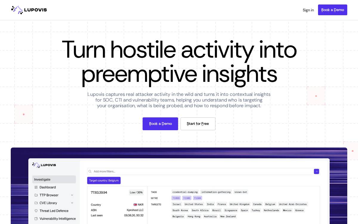Lupovis website preview