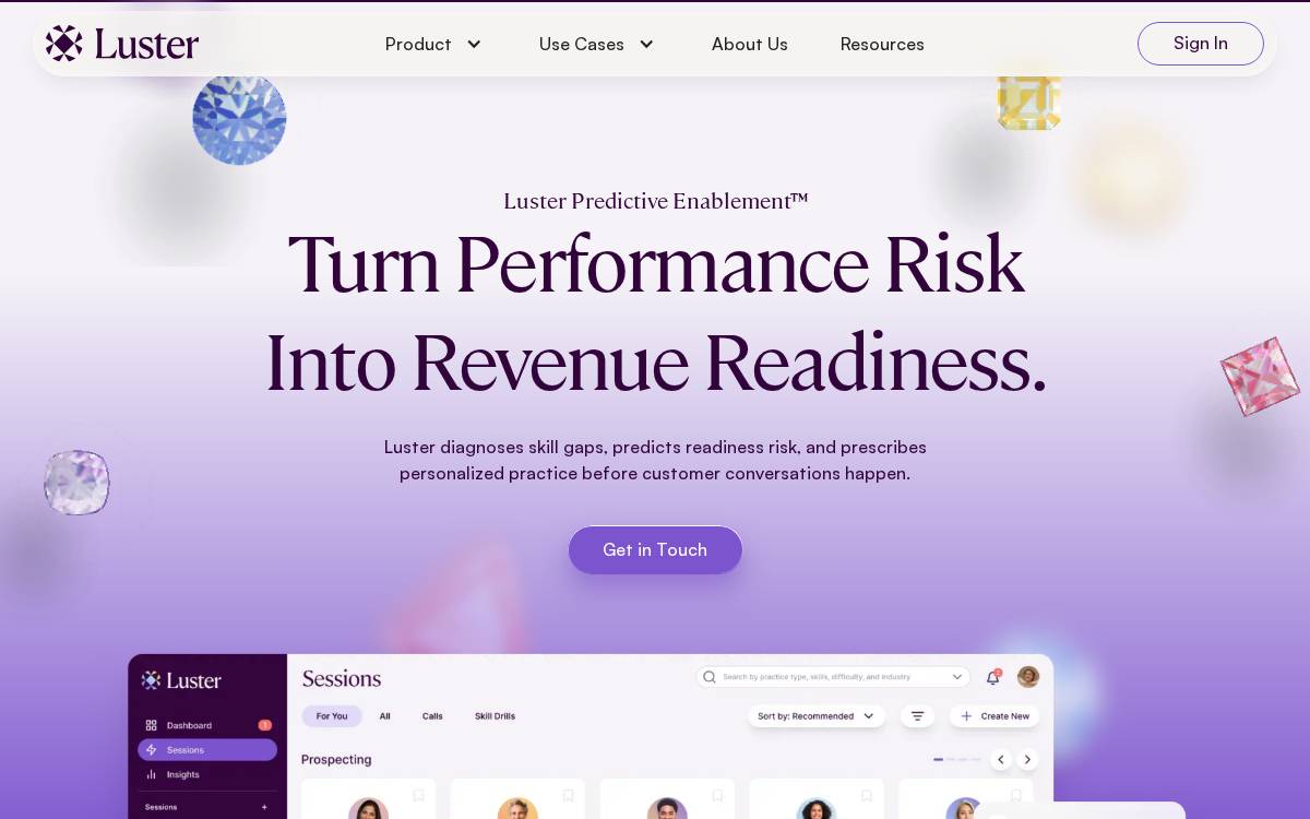Luster AI website preview
