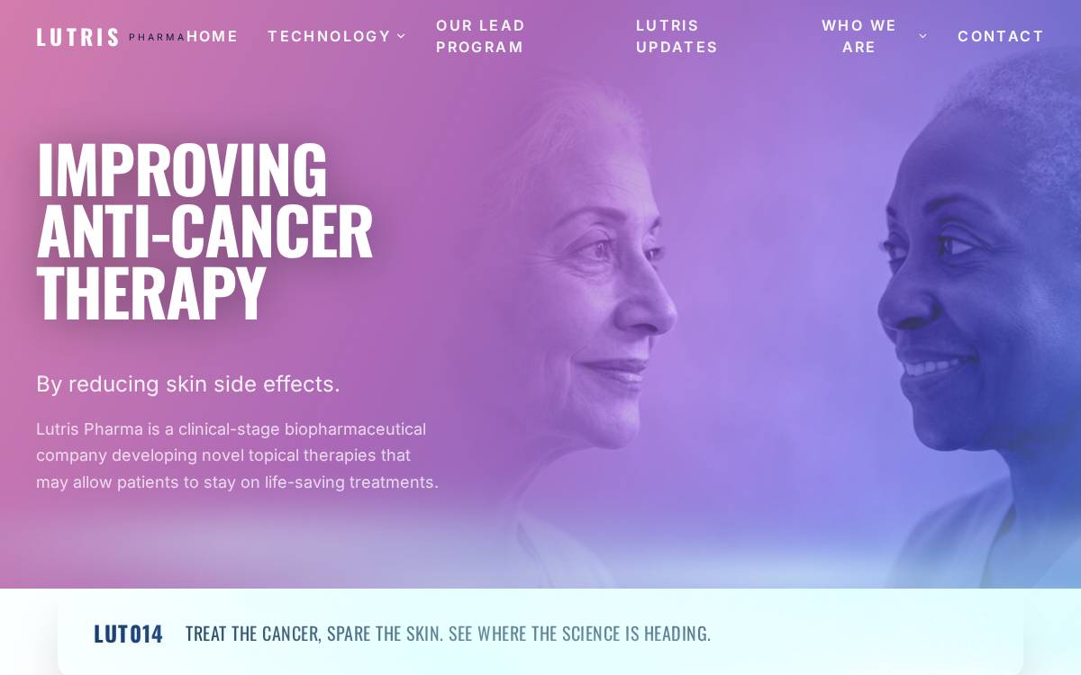 Lutris Pharma website preview