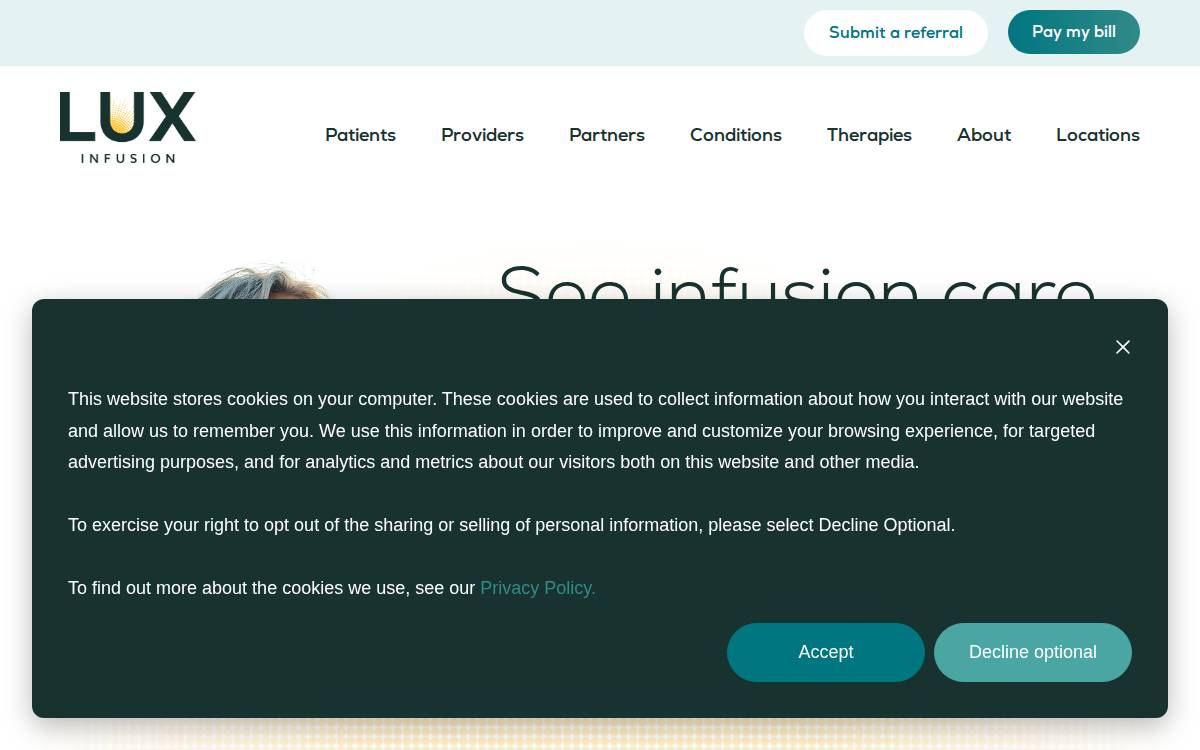 LUX Infusion website preview