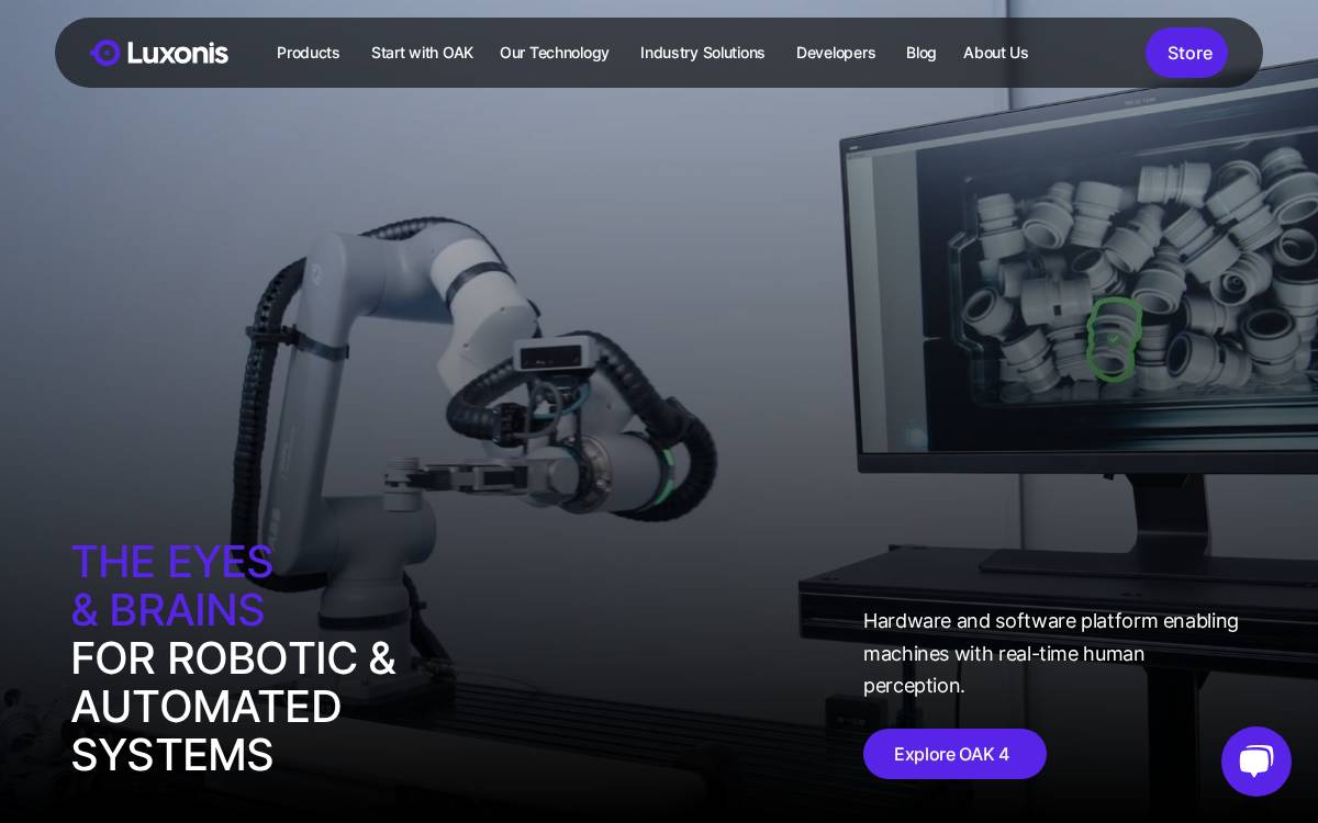 Luxonis website preview