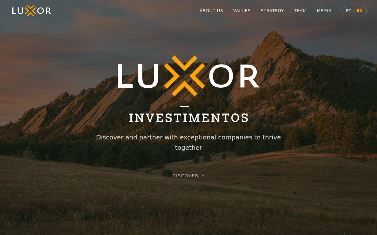 Luxor Investimentos website preview