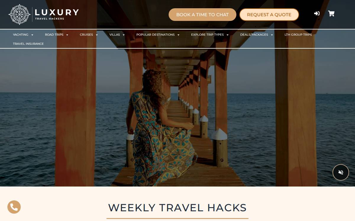 Luxury Travel Hackers website preview