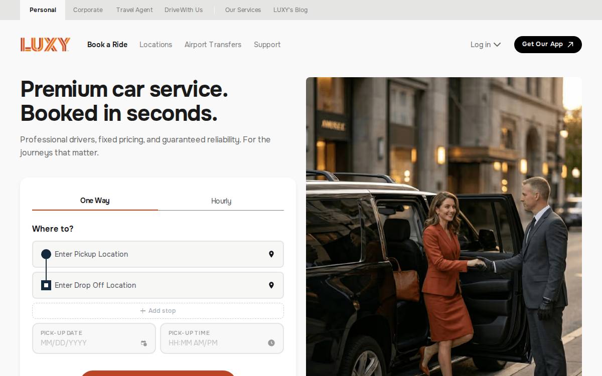 Luxy website preview