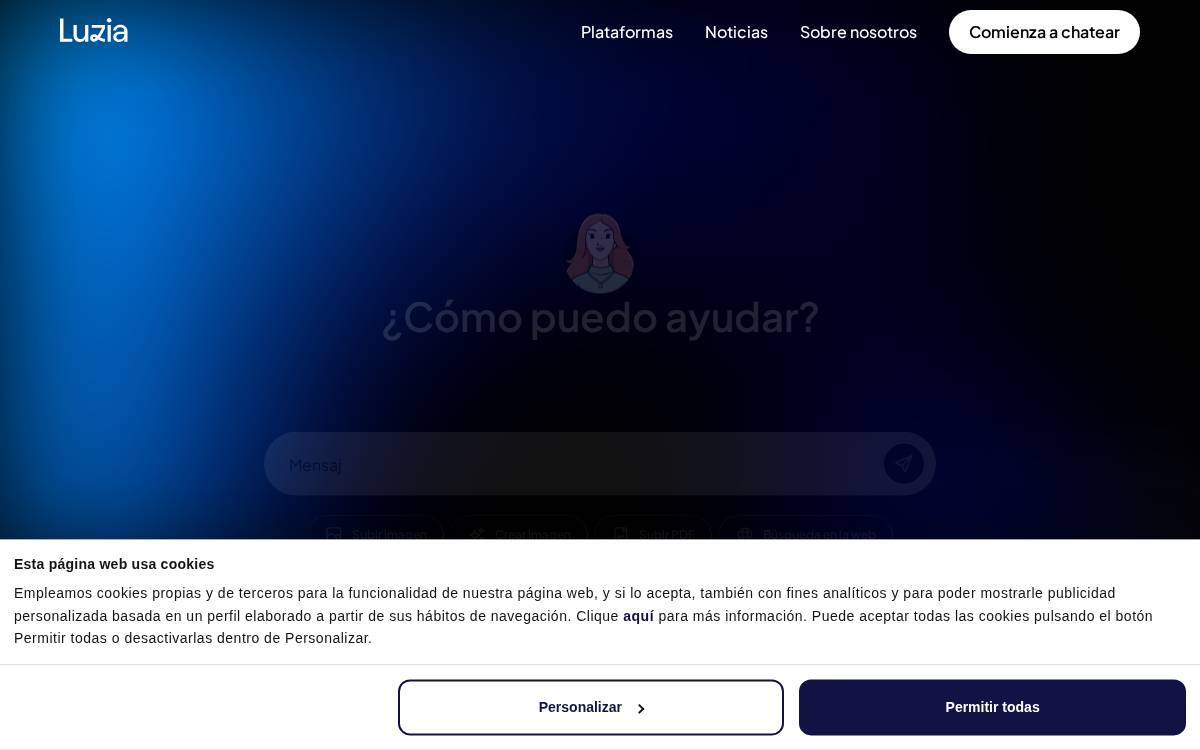 luzIA website preview