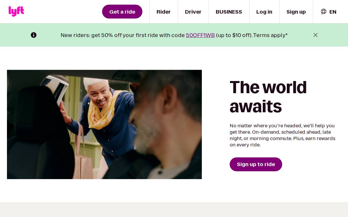 Lyft website preview