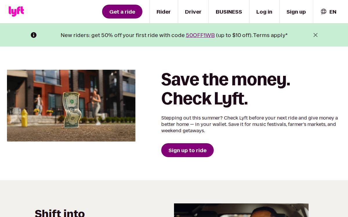 Lyft website preview