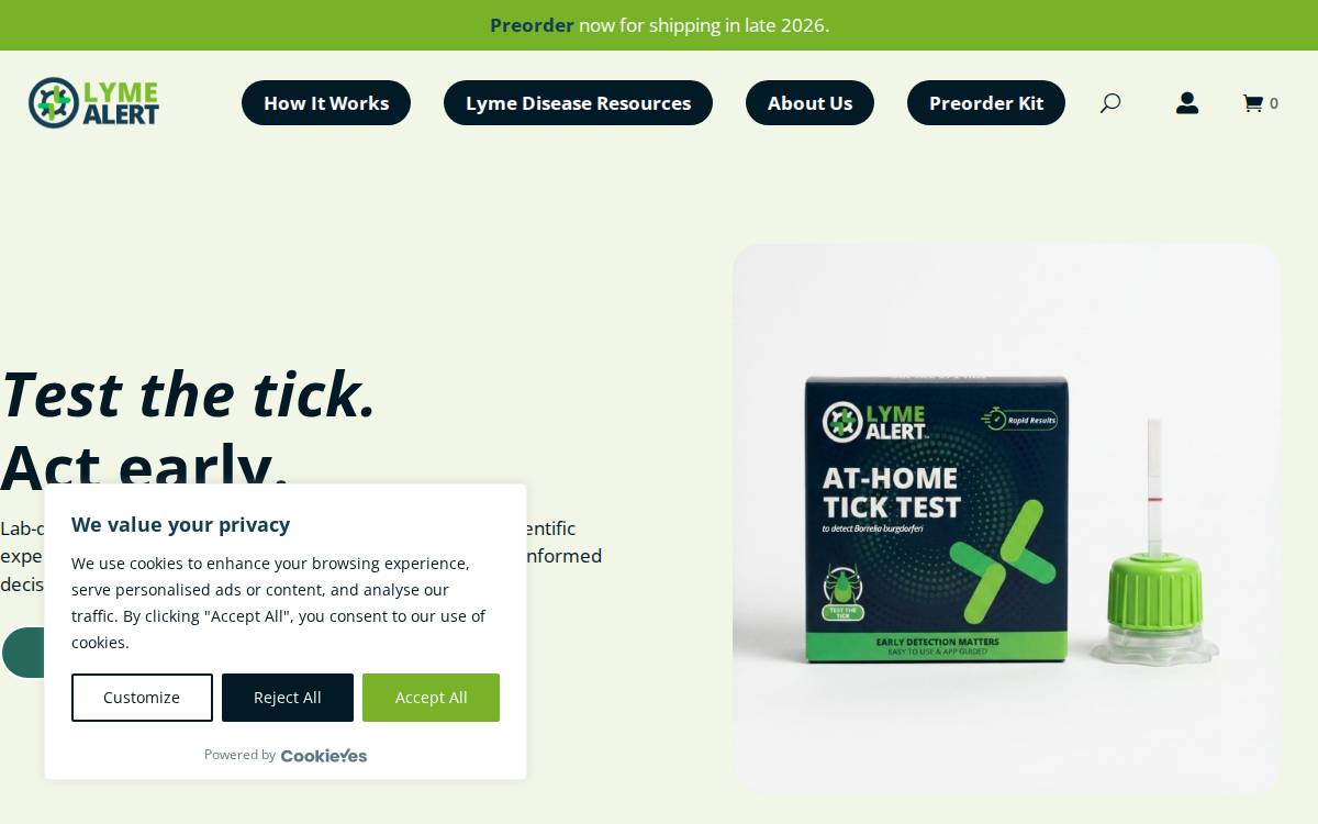 Lyme Alert website preview