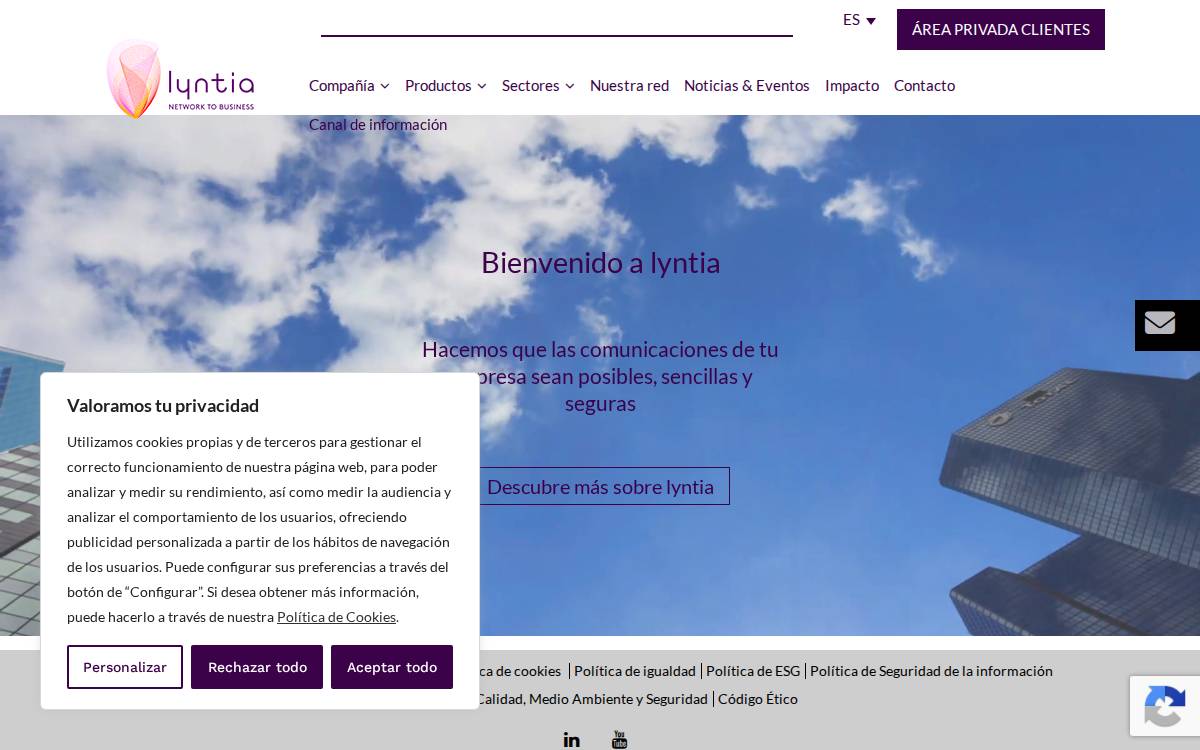 Lyntia website preview