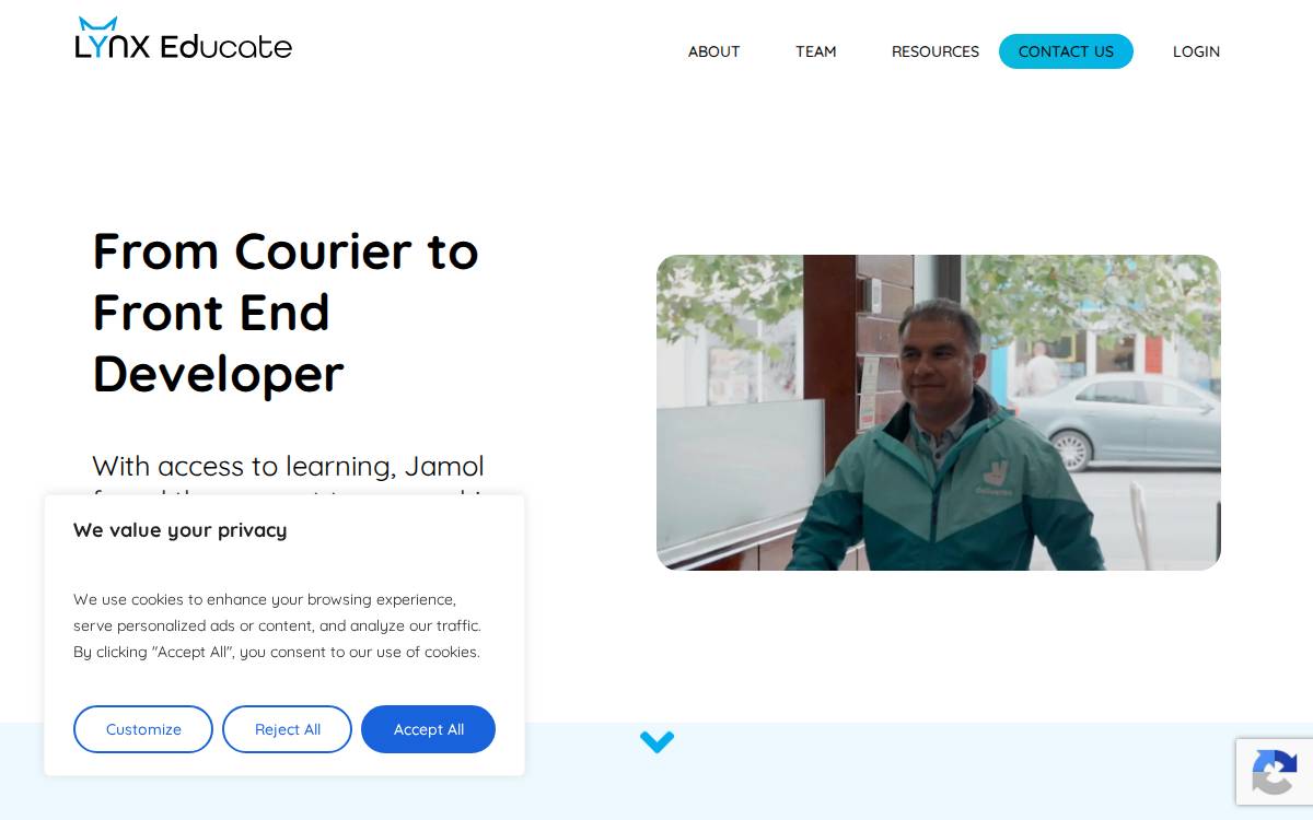 Lynx Educate website preview