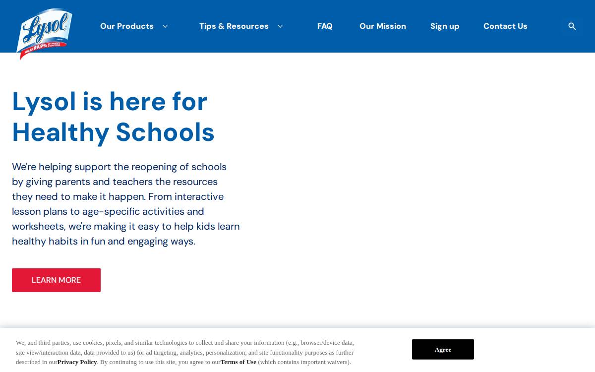 Lysol website preview