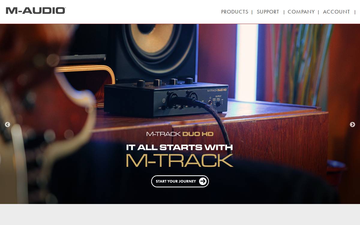 M-Audio website preview