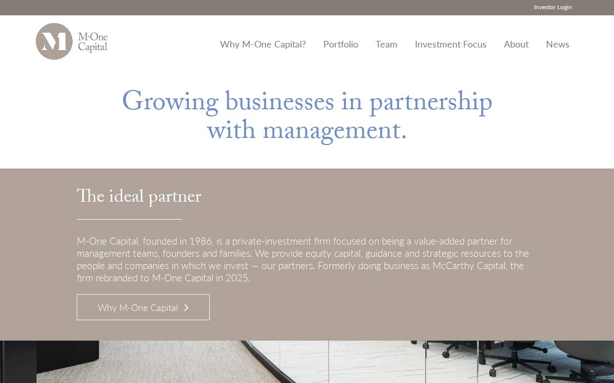 M-One Capital website preview