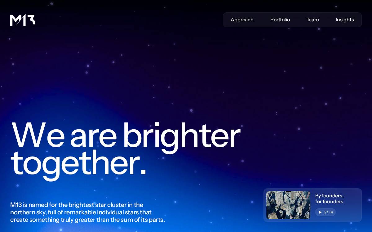 M13 Ventures website preview