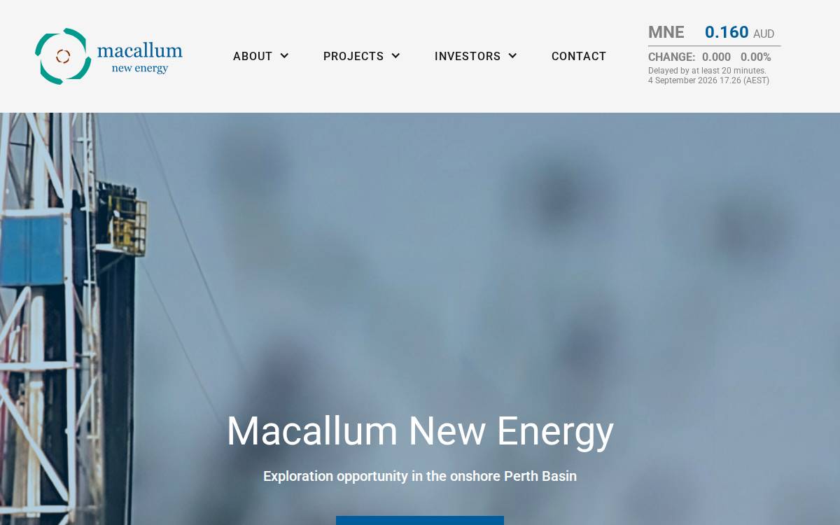 Macallum New Energy Ltd website preview