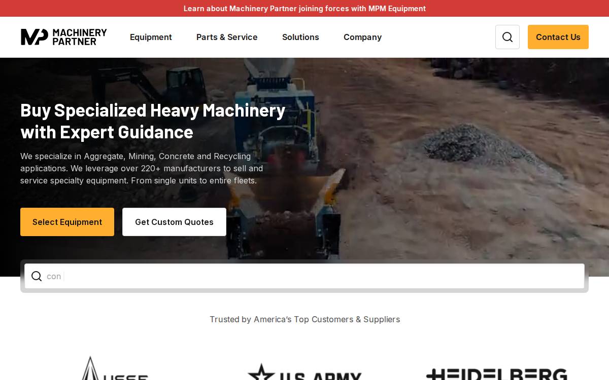 Machinery Partner website preview