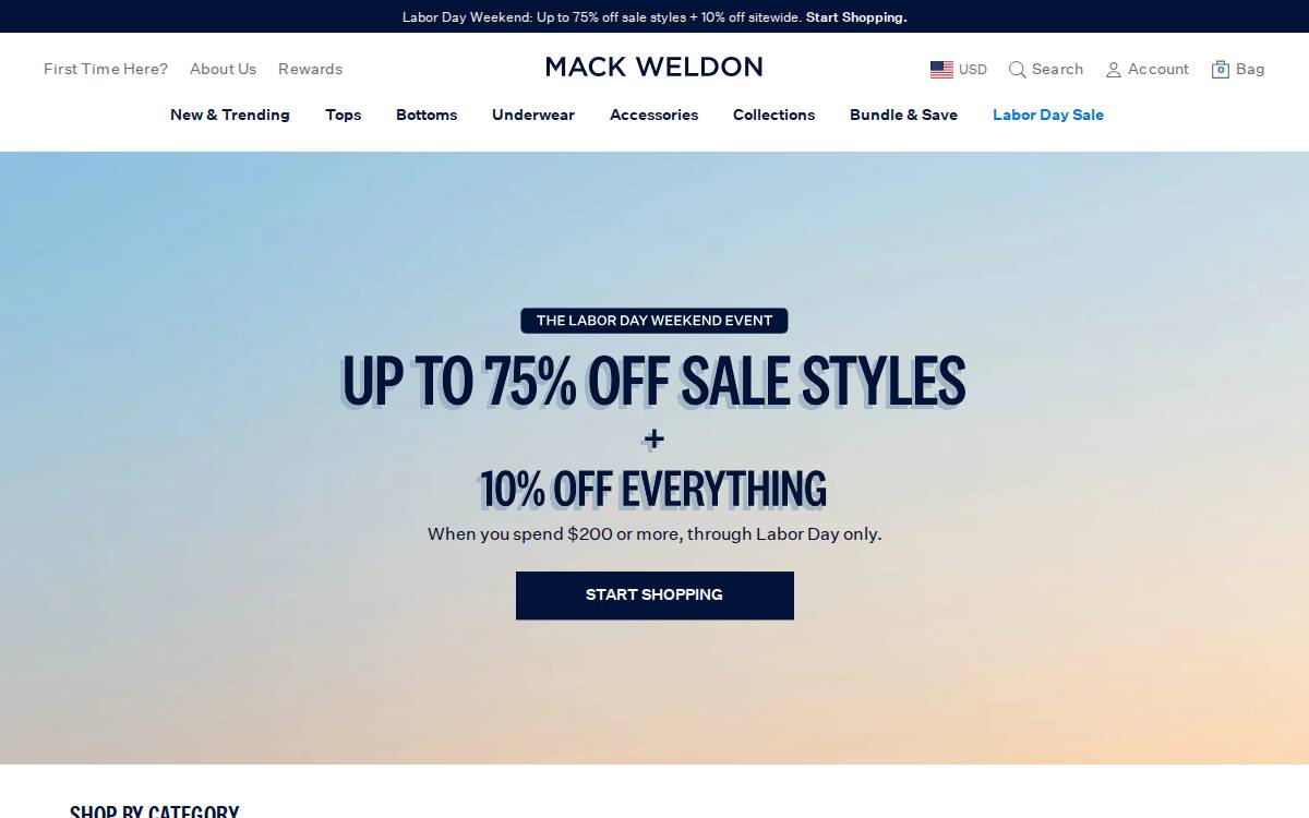 Mack Weldon website preview