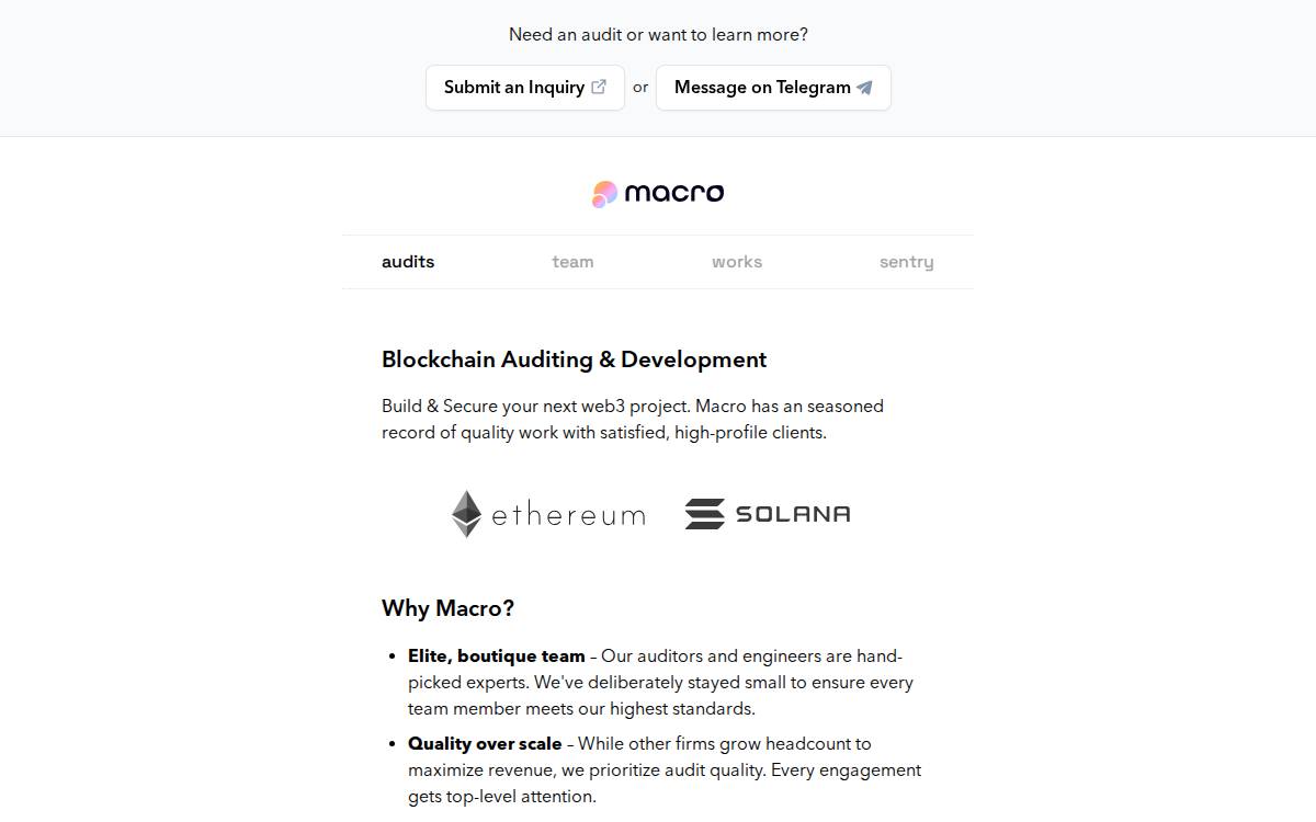 Macro website preview
