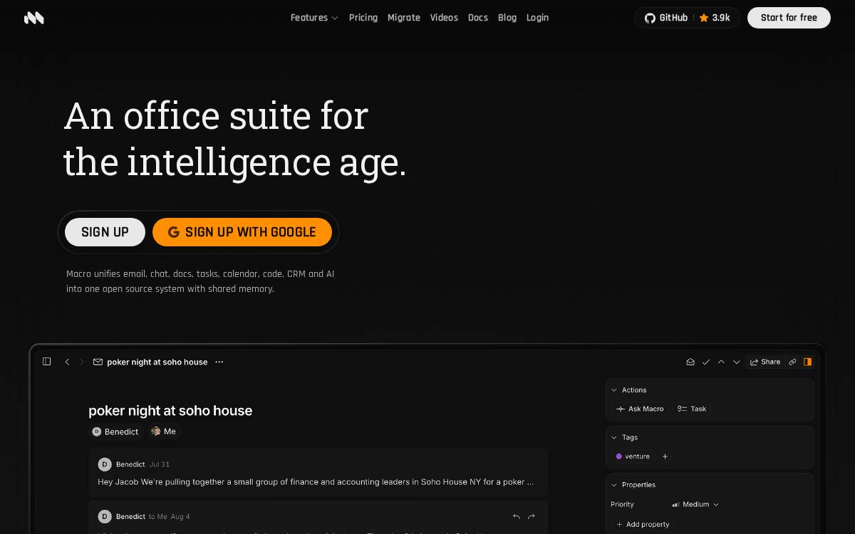 Macro website preview