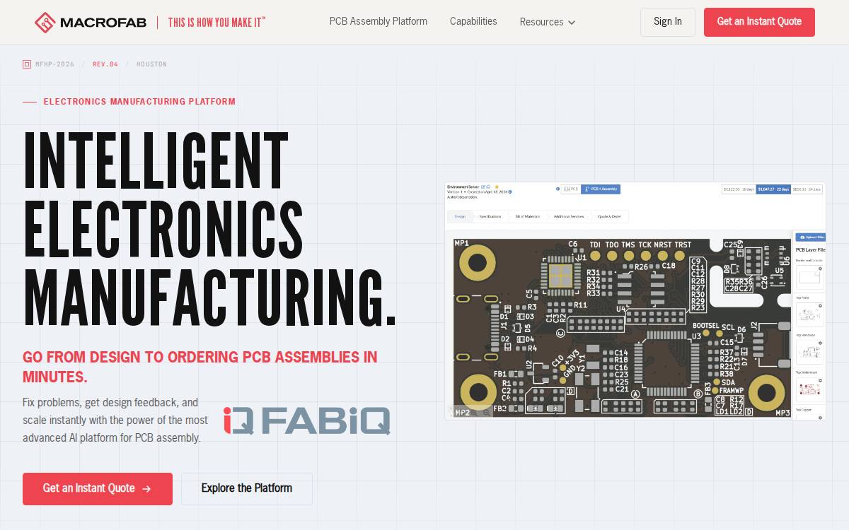 MacroFab website preview