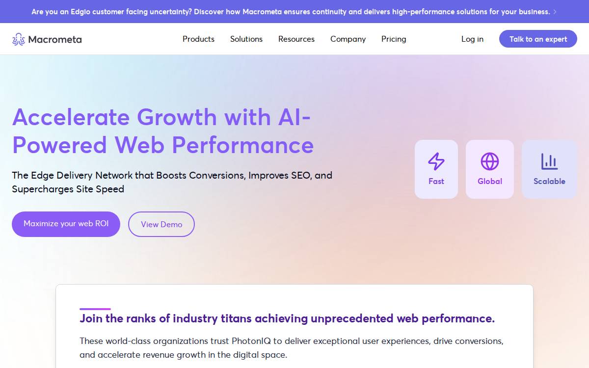 Macrometa website preview