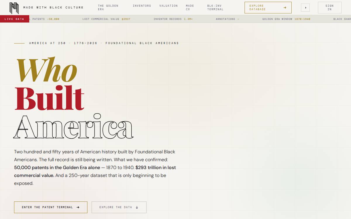 Made with Black Culture website preview