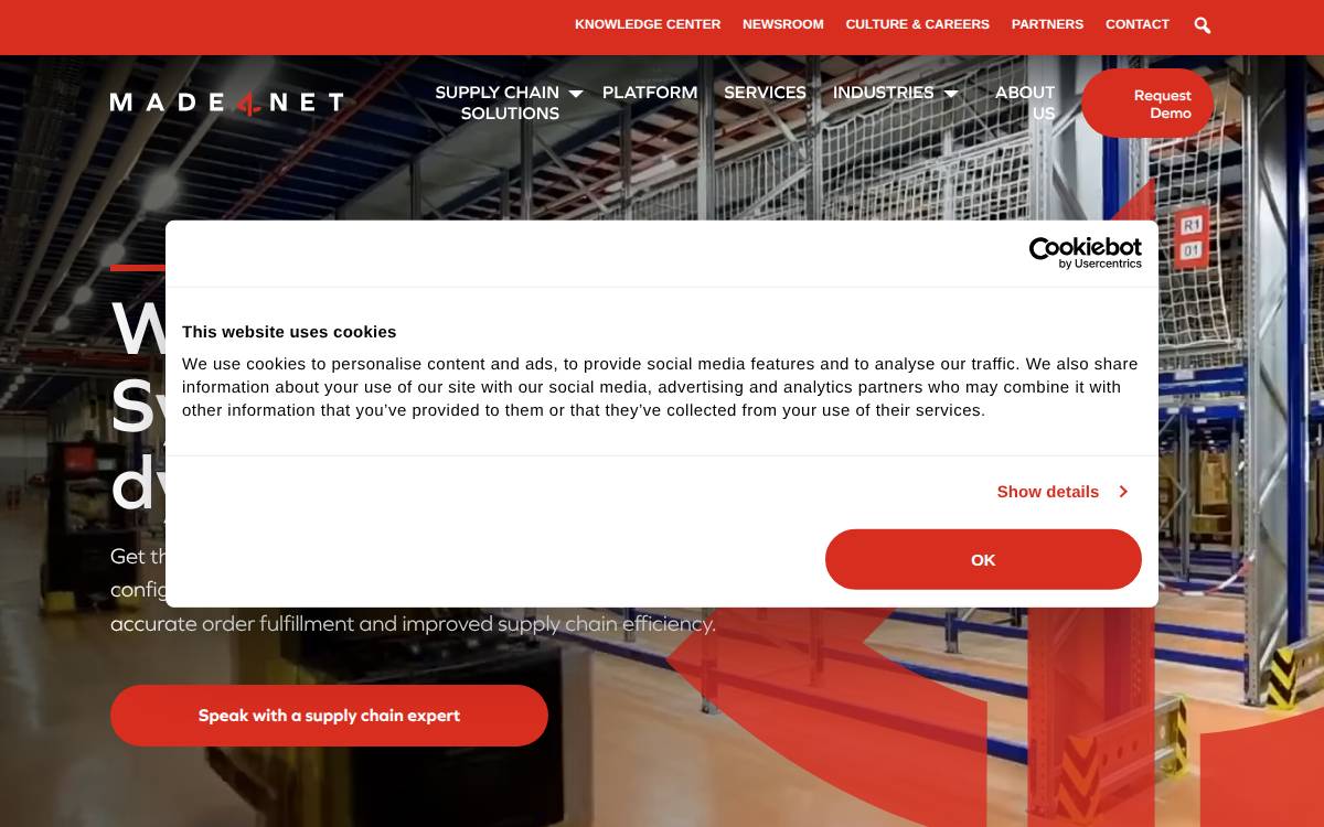 Made4Net website preview