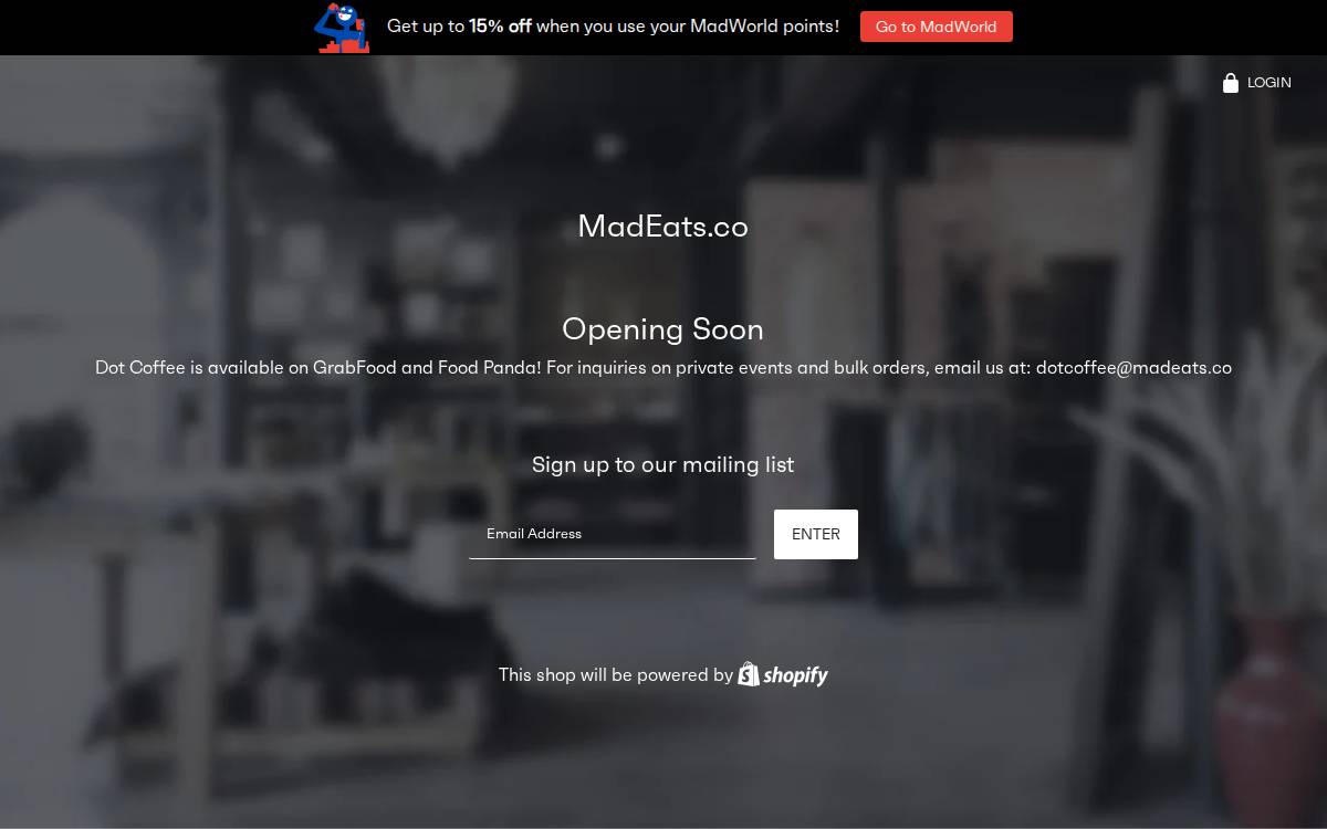 MadEats website preview