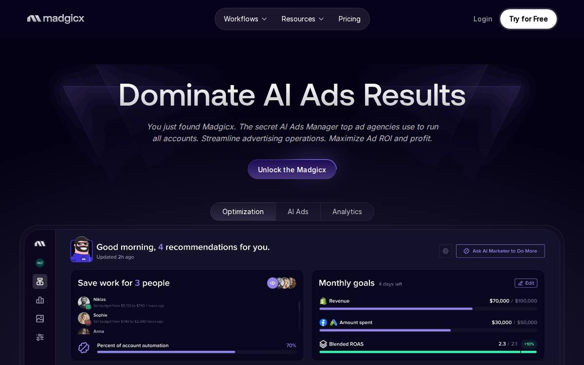 Madgicx website preview