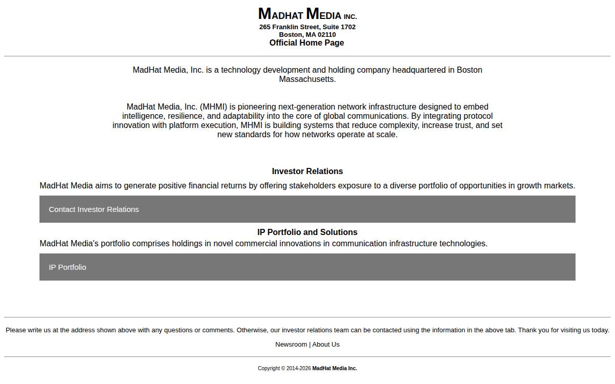 Madhat Media website preview