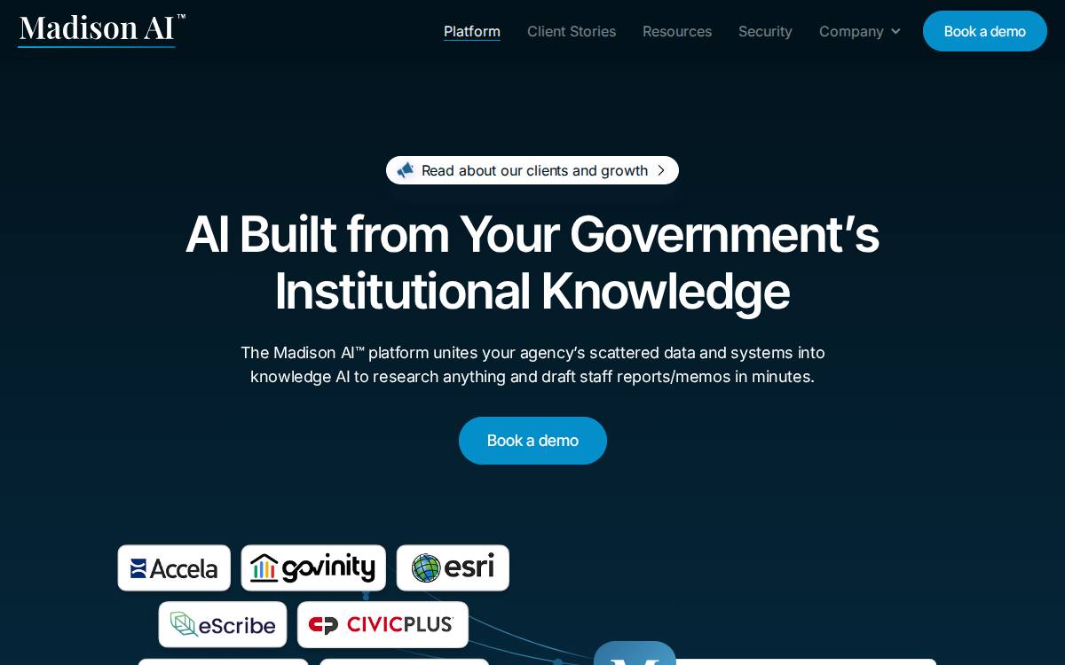 Madison AI website preview