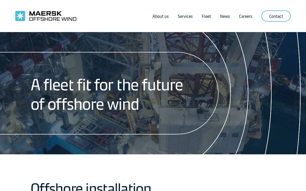 Maersk Offshore Wind website preview