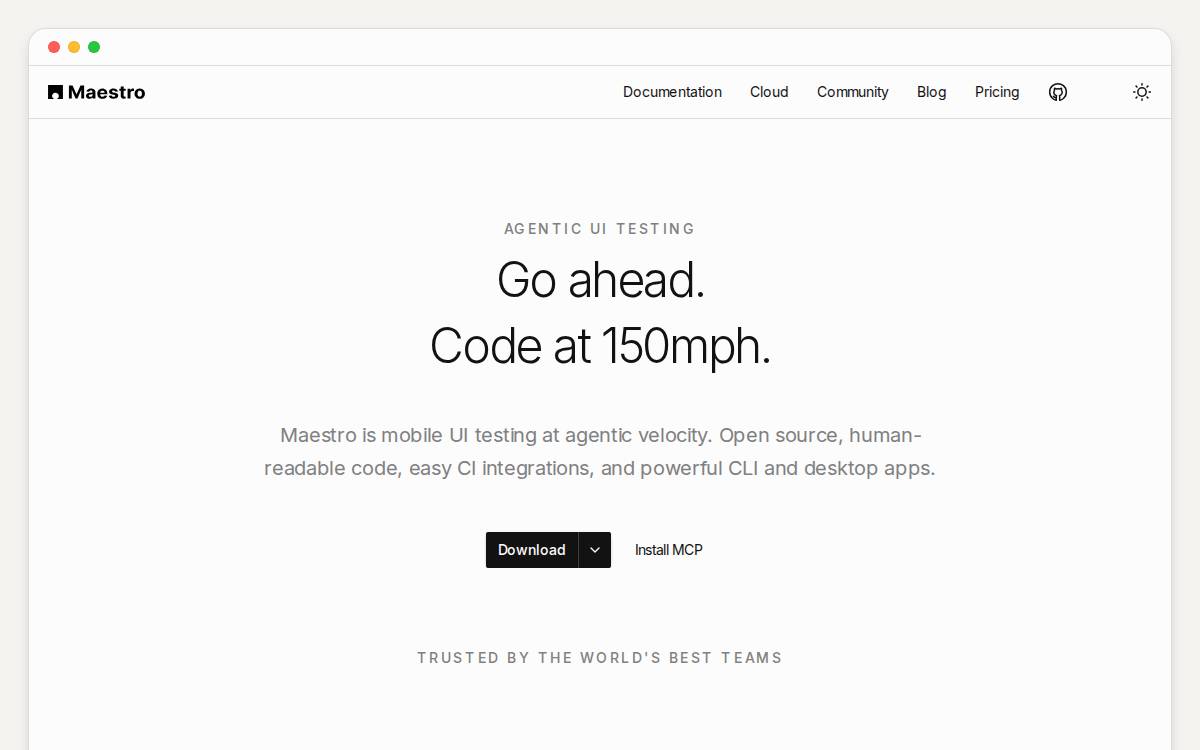 Maestro website preview