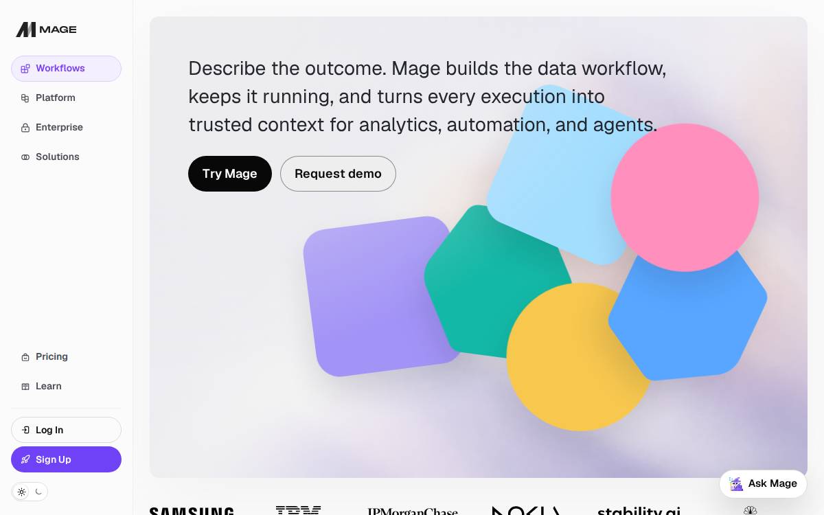 Mage website preview