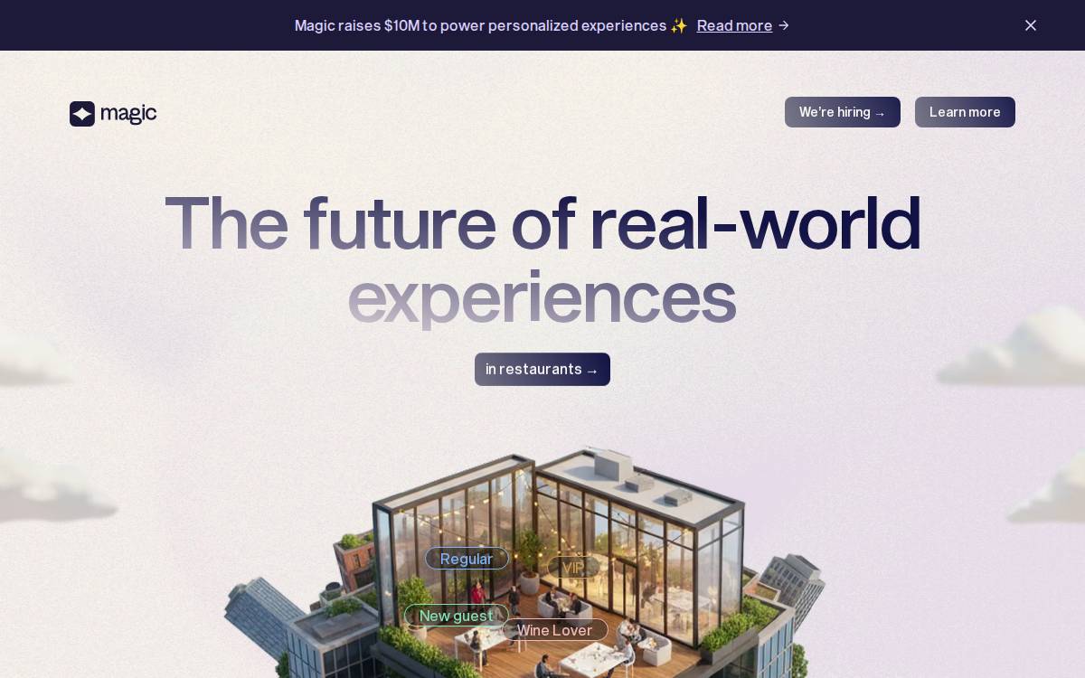 Magic website preview