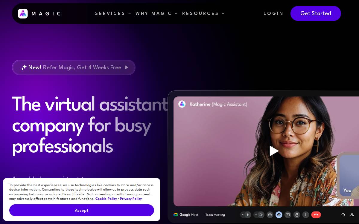 Magic website preview