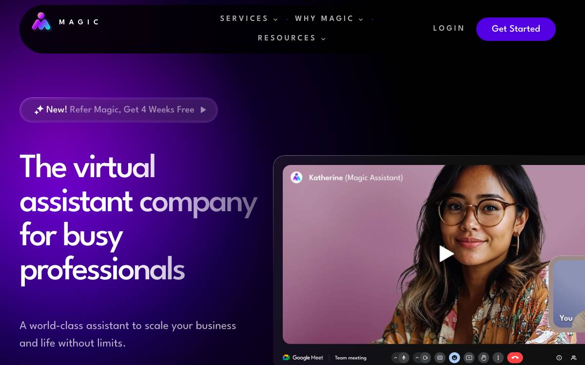 Magic website preview