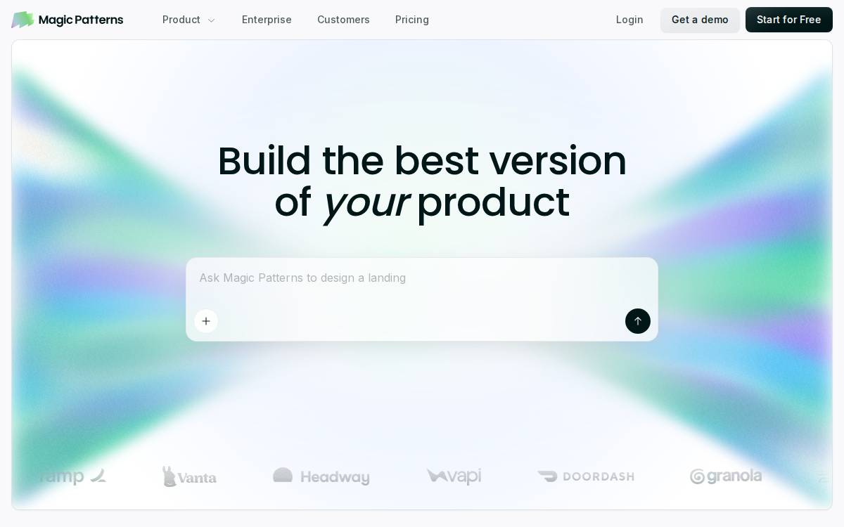 Magic Patterns website preview